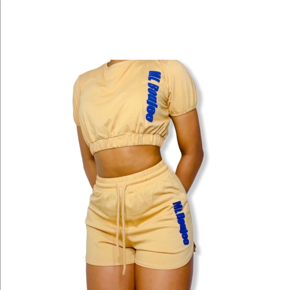 Customize Ml Boujee Solid Tie Back Lounge 2 Pieces